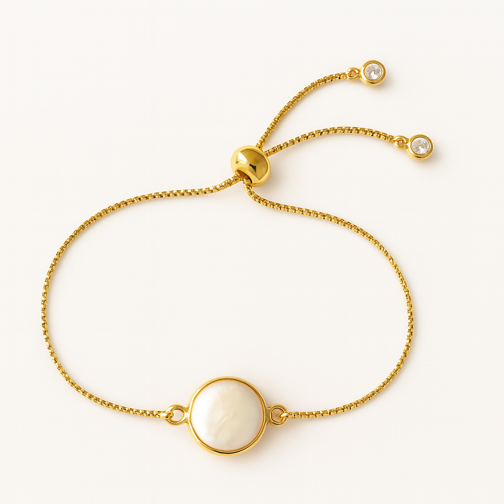 Pearl Coin Slide Bracelet