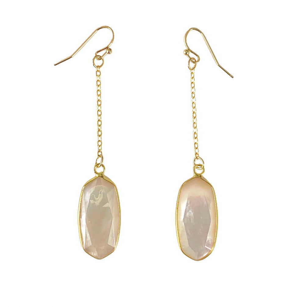Mother of Pearl Chain Earrings