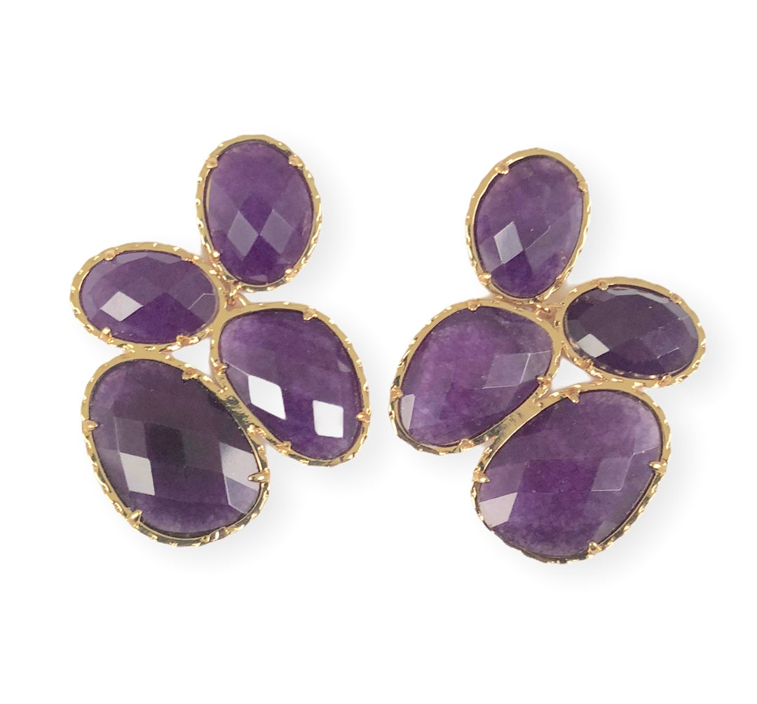 Catseye Colour Cluster Earrings