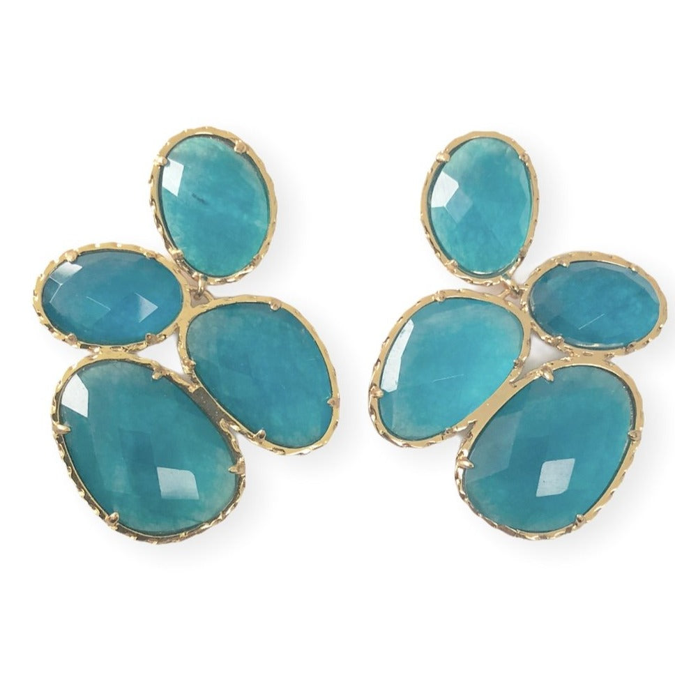 Catseye Colour Cluster Earrings