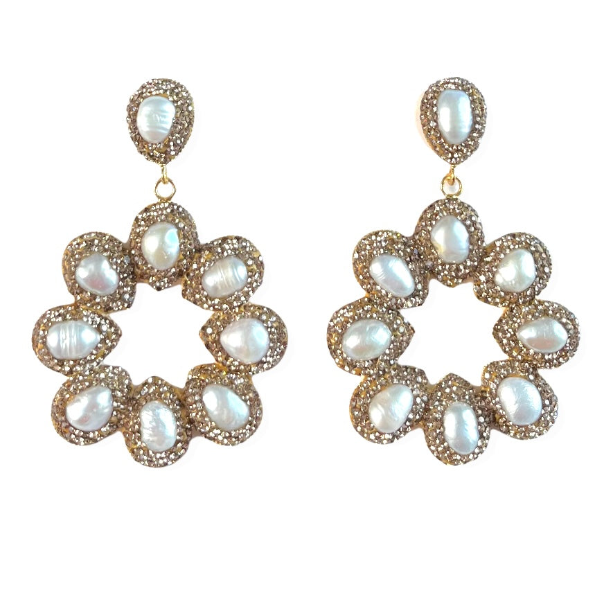 Pavé Colour Blooms Earrings