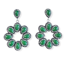 Load image into Gallery viewer, Malachite Statement Earrings