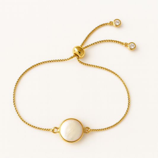 Pearl Coin Slide Bracelet