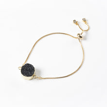 Load image into Gallery viewer, Black Druzy Bracelet Small