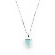 Load image into Gallery viewer, Amazonite Claw Necklace in White Gold