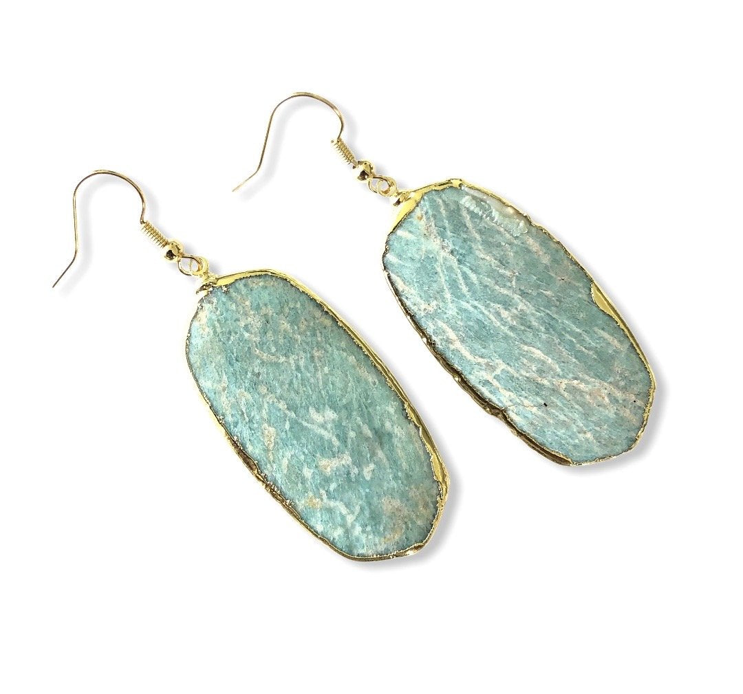 Amazonite Geometric Earrings