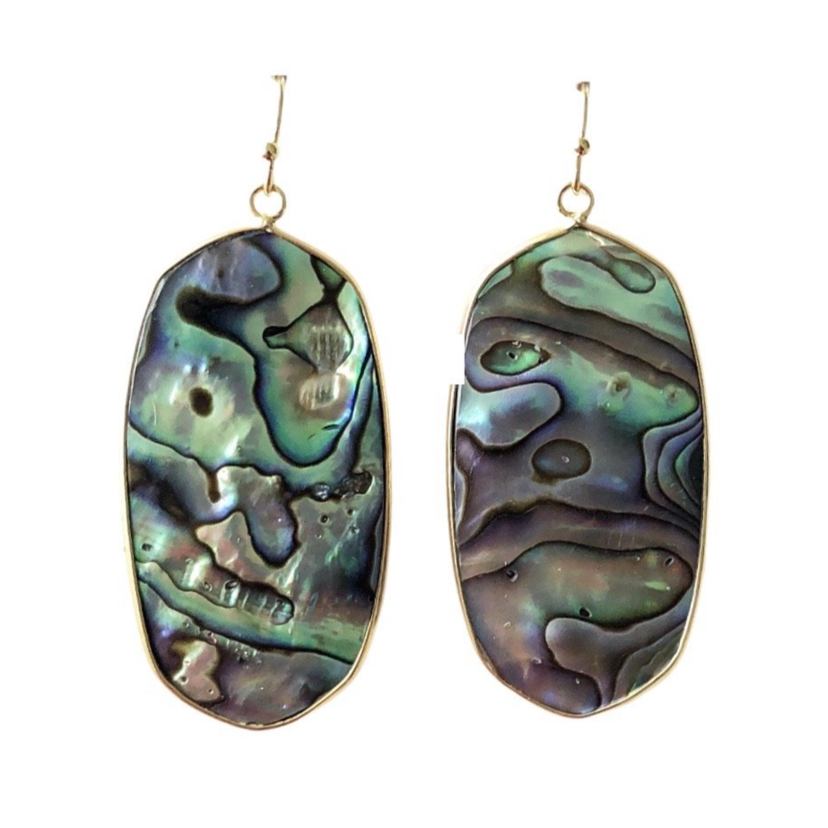 Abalone Shell Geometric Earrings