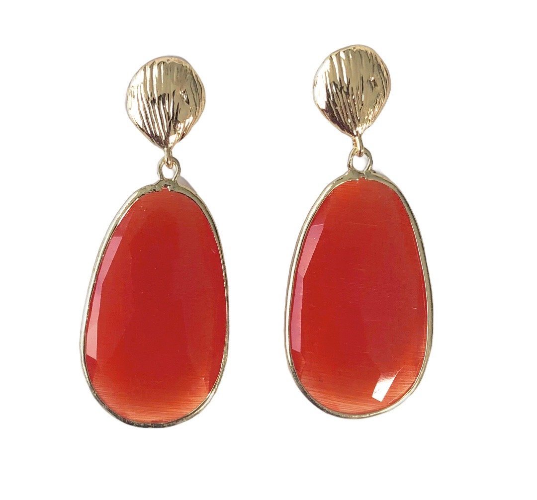 Catseye Colour Drop Earrings