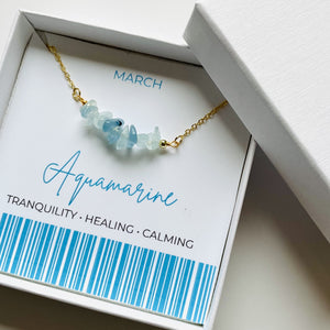 Aquamarine - March Birthstone Necklace
