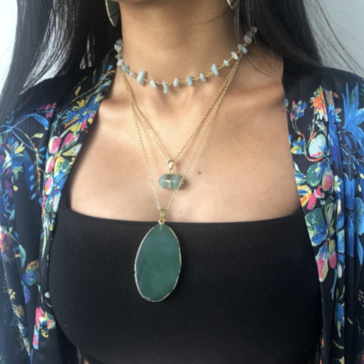 Stephen Webster Forget Me Not 18 Carat Gold Diamond and Green Agate Necklace  For Sale at 1stDibs