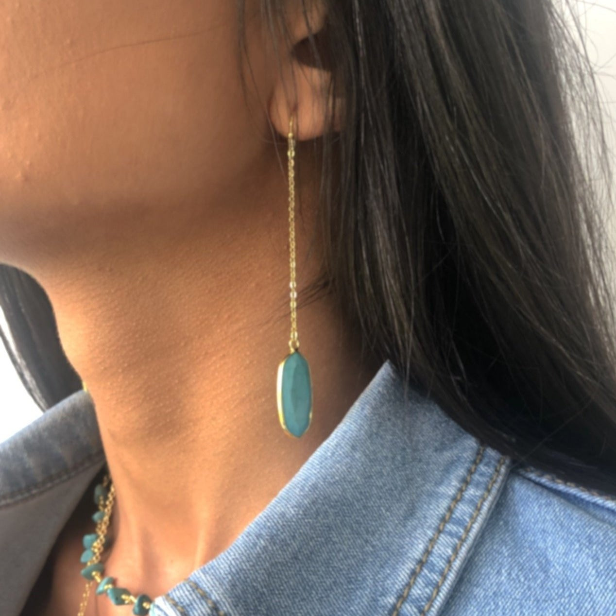 Turquoise Chain Earrings