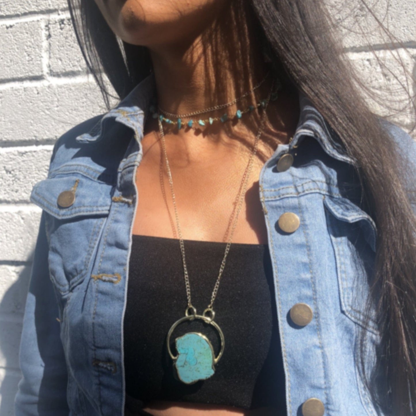 Turquoise Half-Halo Necklace
