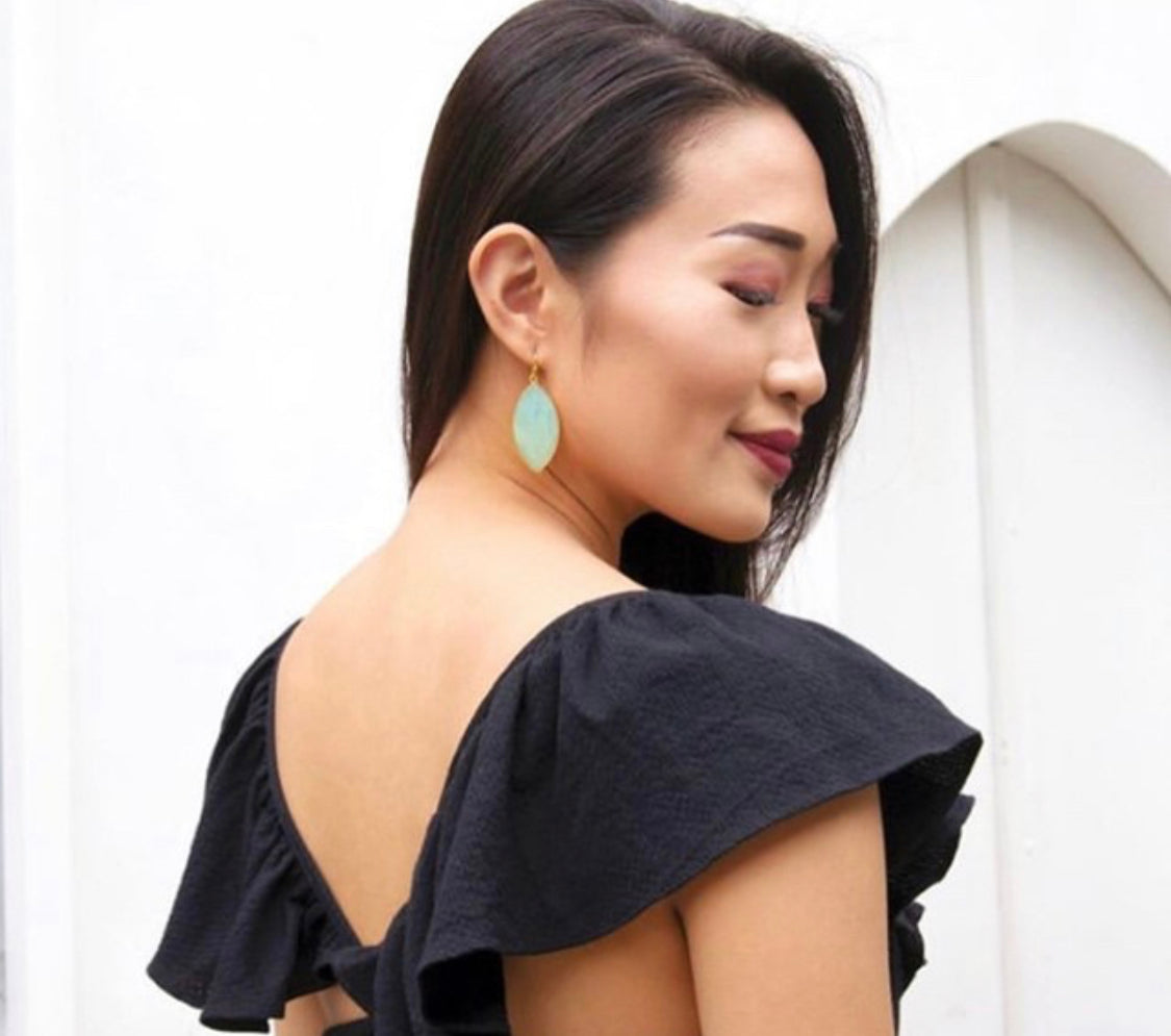 AMAZONITE TEARDROP EARRINGS