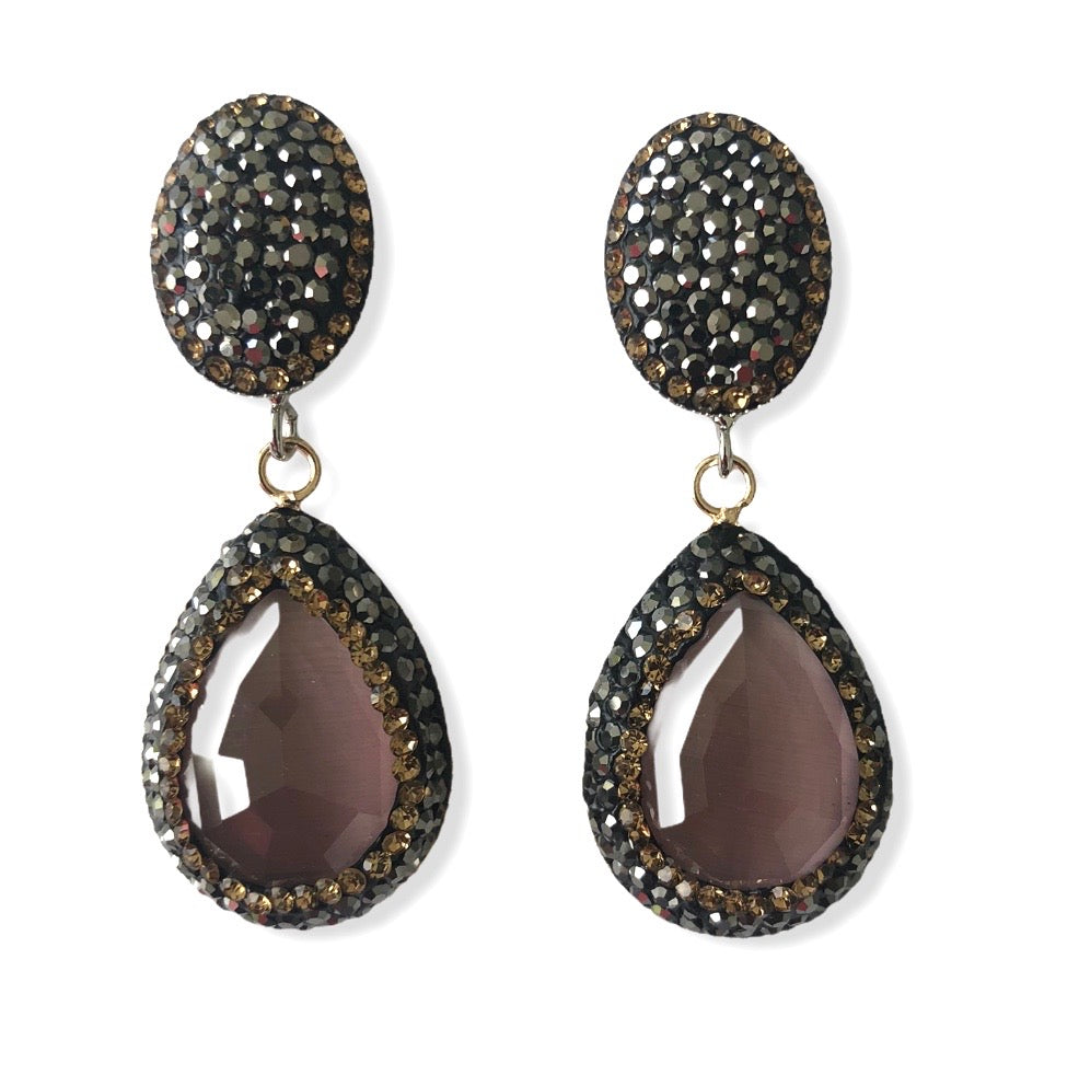Pavé Colour Drop Earrings