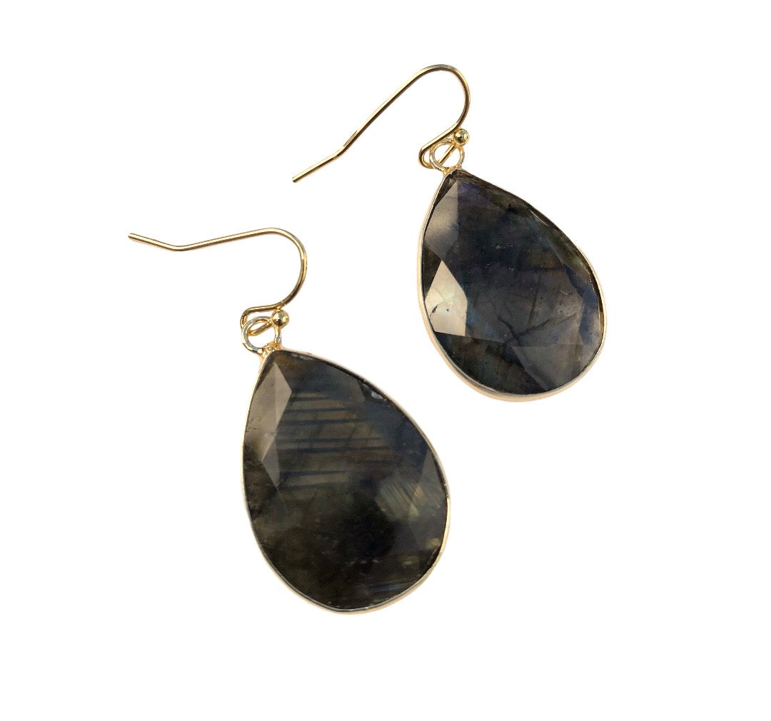 Labradorite Teardrop Earrings