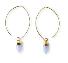 Load image into Gallery viewer, Blue Lace Agate Semi Hoops