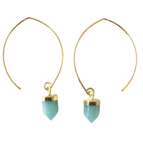 Load image into Gallery viewer, Amazonite Semi Hoops