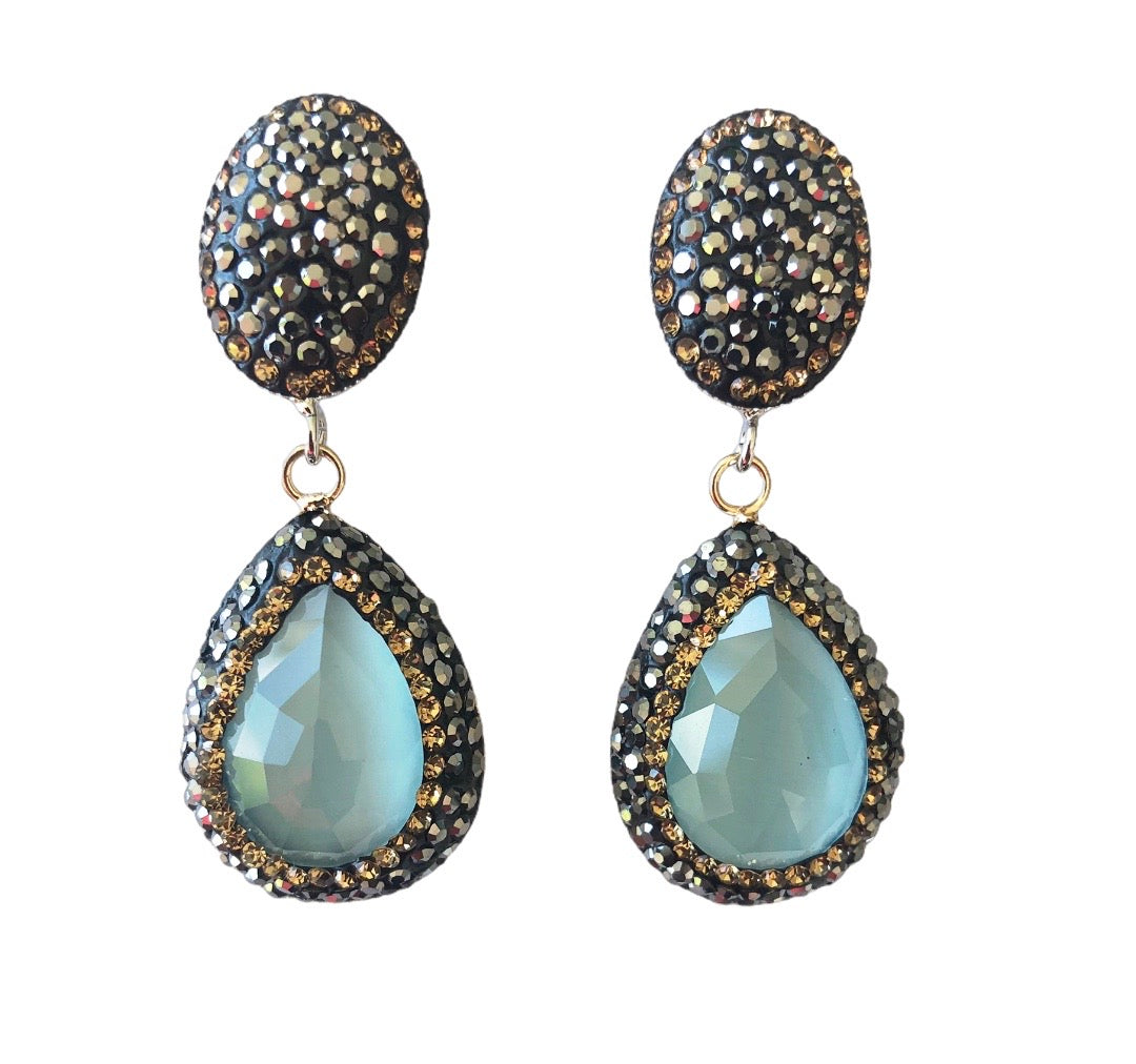 Pavé Colour Drop Earrings
