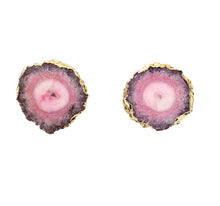 Load image into Gallery viewer, Pink Solar Quartz Stud Earrings