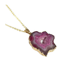 Load image into Gallery viewer, Sliced Pink Agate Necklace