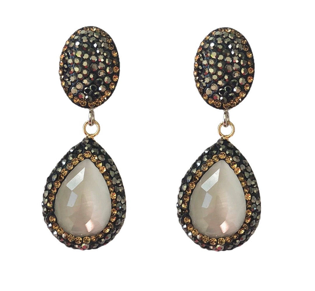 Pavé Colour Drop Earrings
