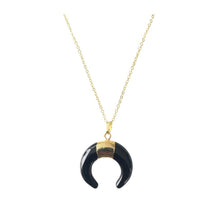 Load image into Gallery viewer, Black Onyx Horn Necklace