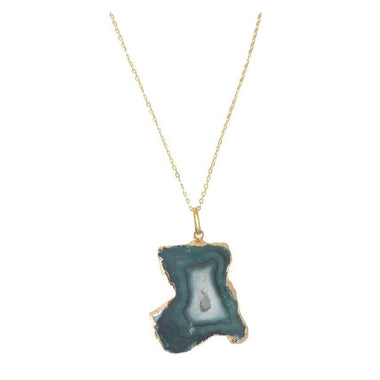 Sliced Green Agate Necklace