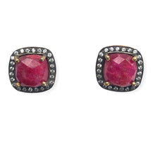 Load image into Gallery viewer, Dyed Ruby Stud Earrings