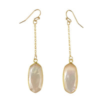 Load image into Gallery viewer, Mother of Pearl Chain Earrings