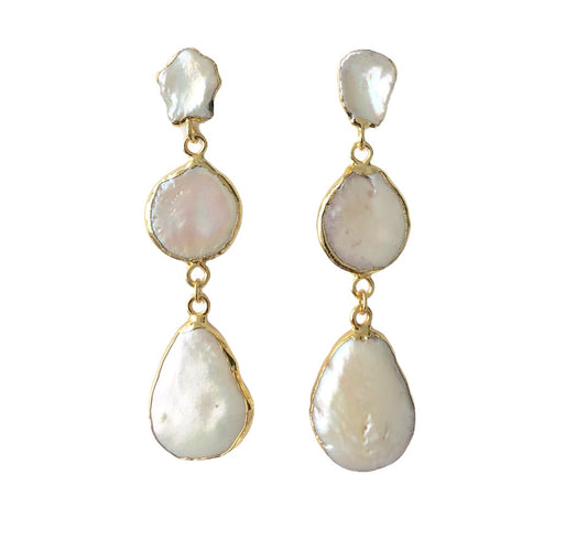 Baroque Pearl Layered Earrings