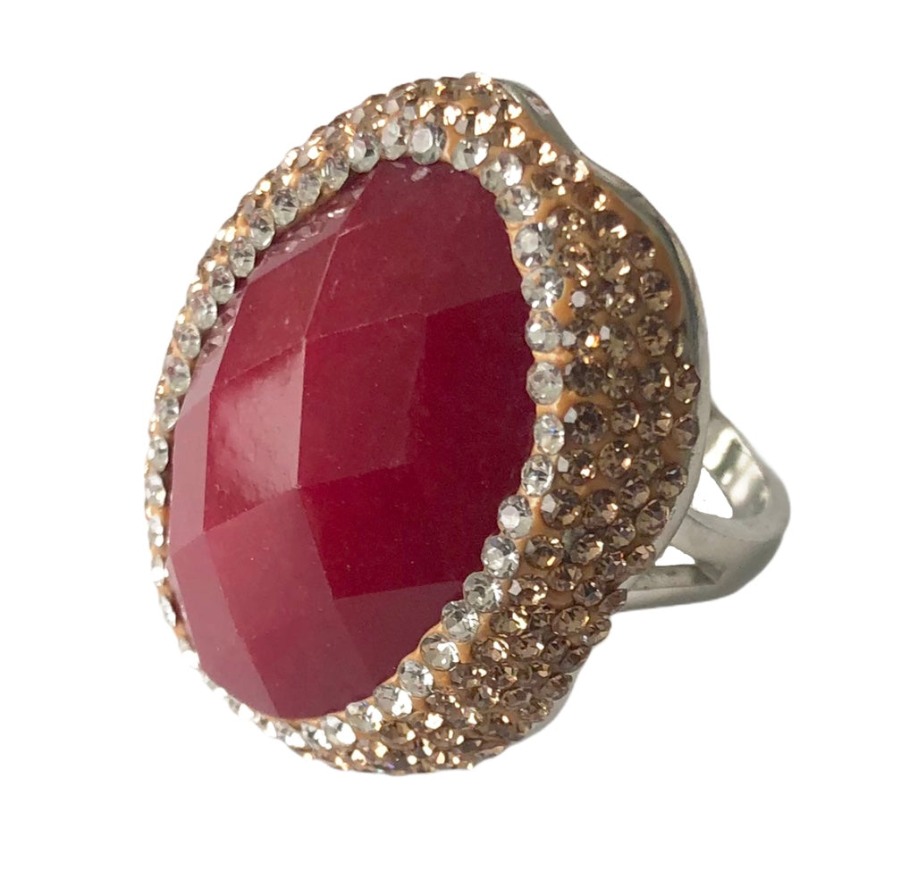 Gemstone and Cubic Statement Ring