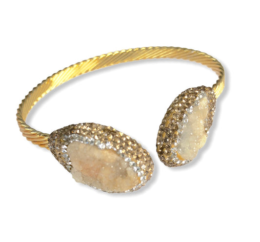 White Druzy Bangle