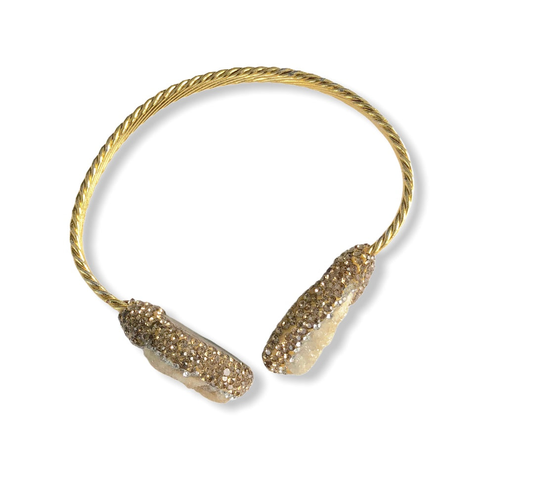 White Druzy Bangle
