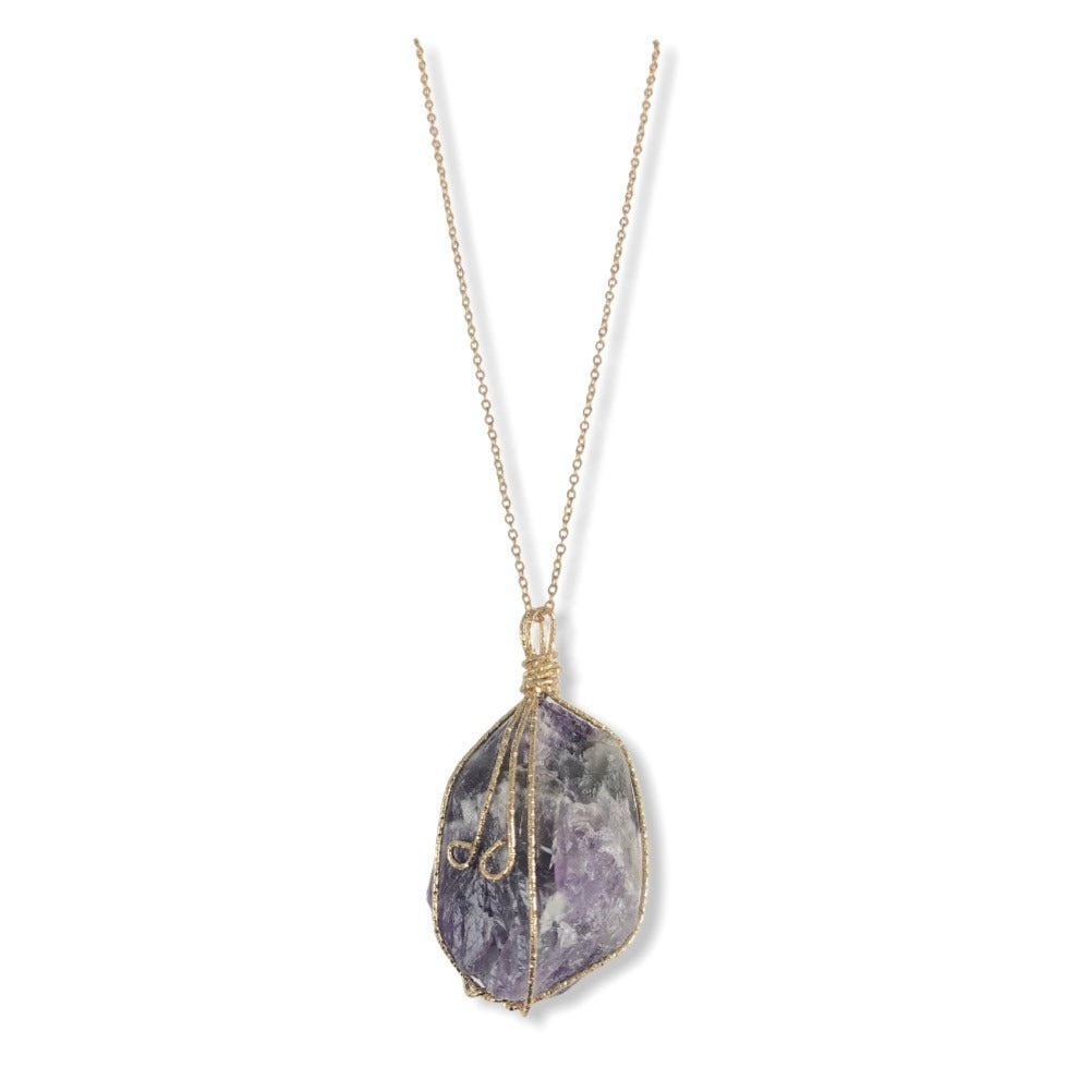 Rebel Wrapped Gemstone Necklace