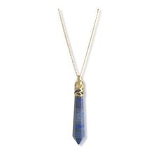 Load image into Gallery viewer, Bullet Shape Lapis Lazuli Necklace in Yellow Gold