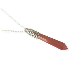 Load image into Gallery viewer, Bullet Shape Carnelian Necklace in White Gold