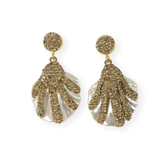 Freshwater Pearl and Cubic Zirconia Earrings