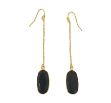 Load image into Gallery viewer, Black Onyx Chain Earrings