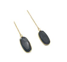 Load image into Gallery viewer, Black Onyx Chain Earrings