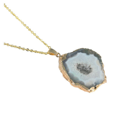 Sliced Grey Agate Necklace