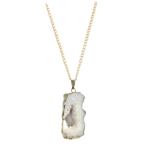 Sliced White Agate Necklace