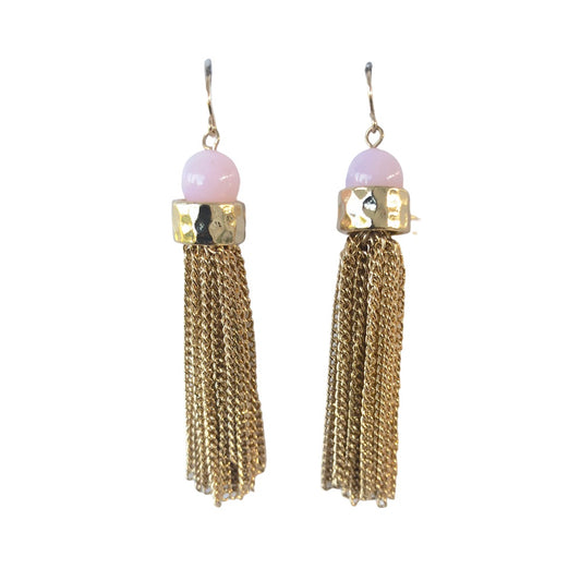 Rose Quartz Tassel Earrings