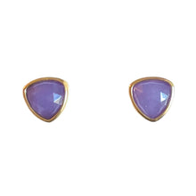Load image into Gallery viewer, Amethyst Trillion Stud Earring