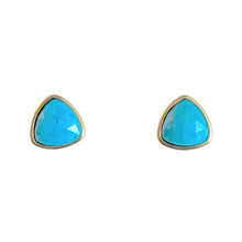 Load image into Gallery viewer, Turquoise Trillion Stud Earrings