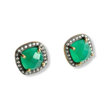 Load image into Gallery viewer, Green Onyx Stud Earrings