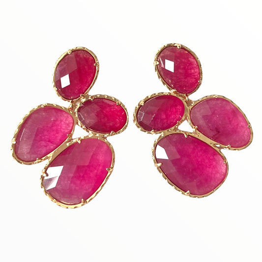 Catseye Colour Cluster Earrings