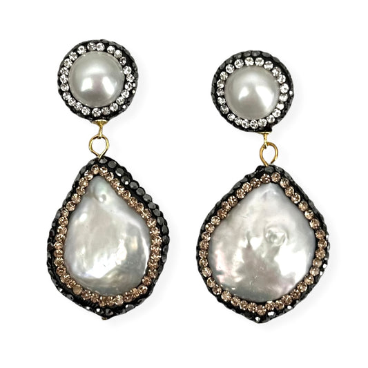 Pearl and Pavé Earrings