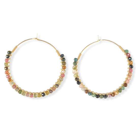 Gem Beaded Hoops
