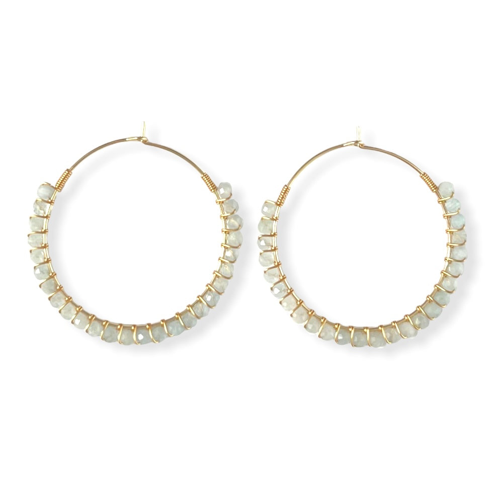 Gem Beaded Hoops