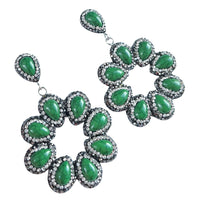 Load image into Gallery viewer, Malachite Statement Earrings